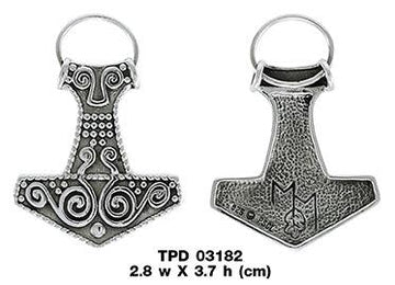 Thors Hammer Jewelry Sterling Silver TPD3182 - Jewelry